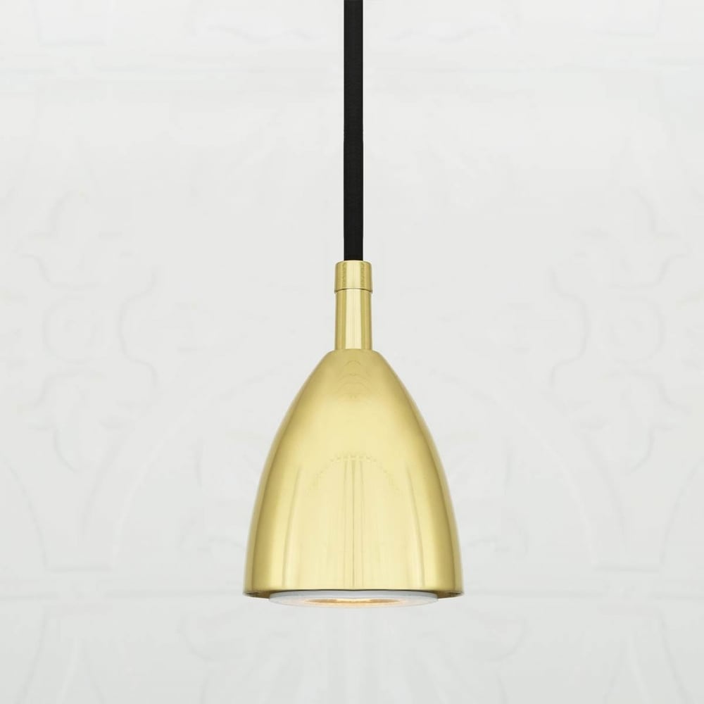 Lainio Brass Nose Cone Pendant Light Fixture
