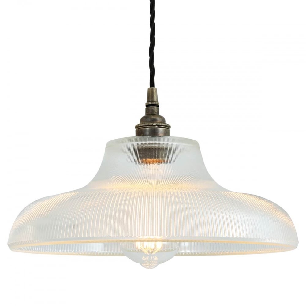 Antique Brass 40cm Industrial Railway Pendant Light (Model GL089)