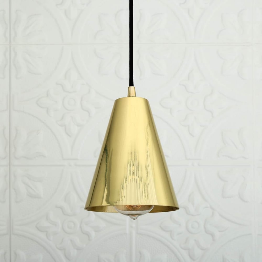Antique Brass Moya Cone-Shaped Pendant Light