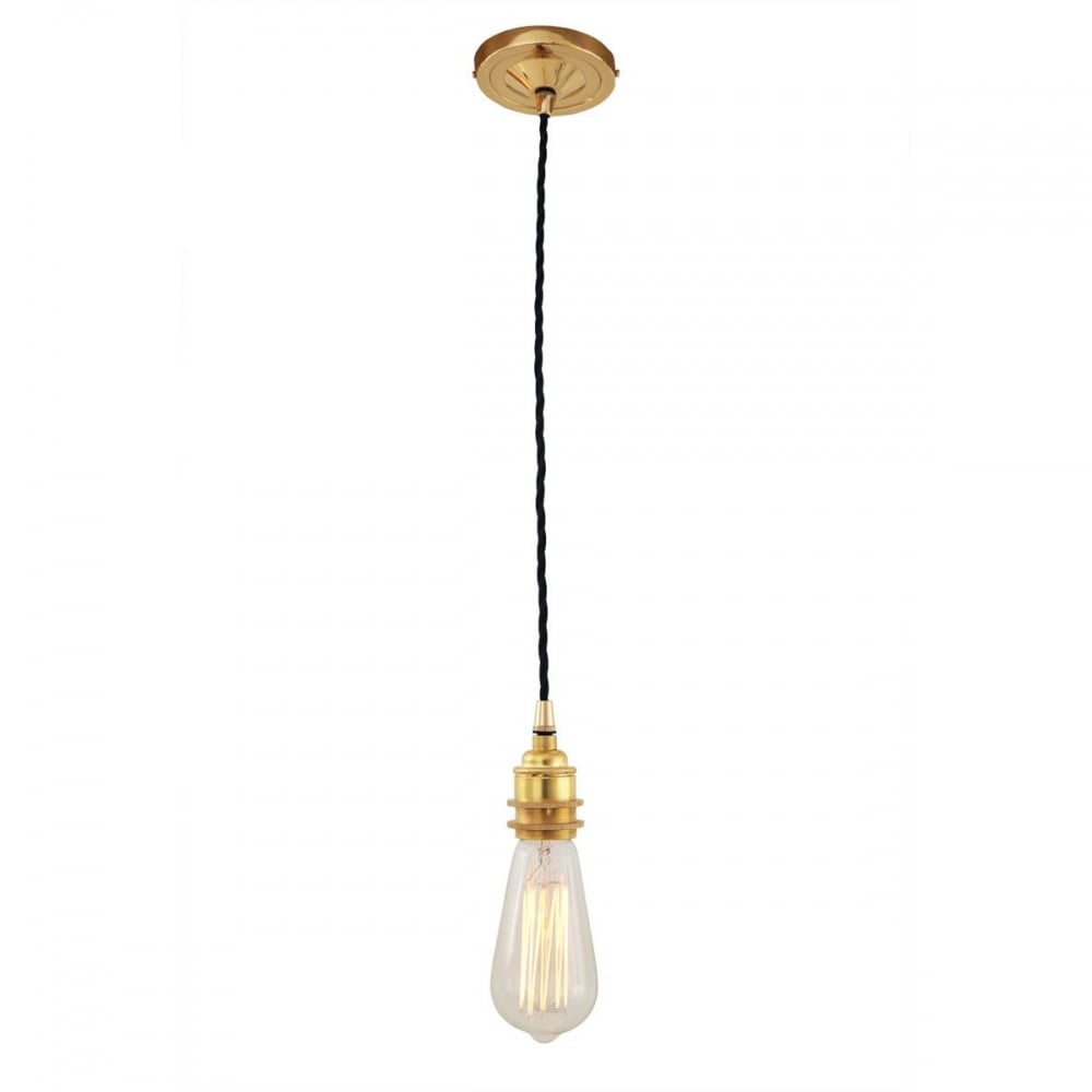 Lome Vintage Twisted Brass Pendant Light
