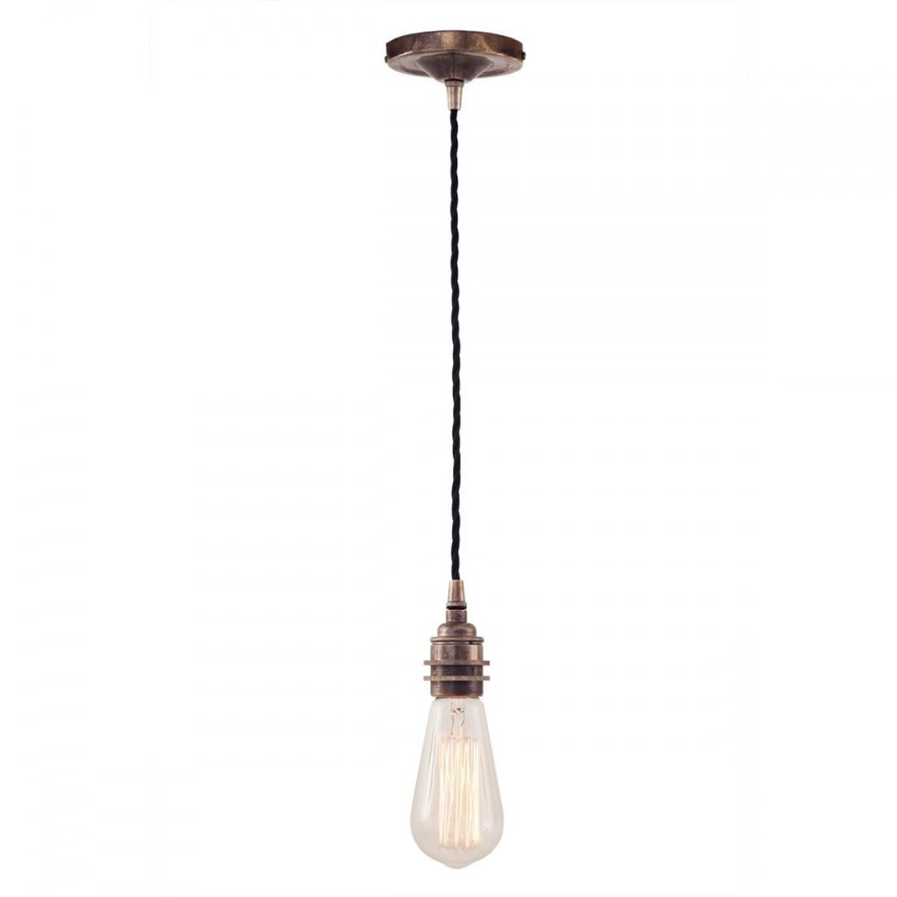 Lome Vintage Twisted Brass Pendant Light