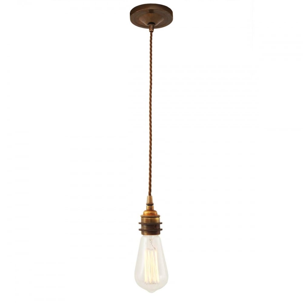 Lome Vintage Twisted Brass Pendant Light