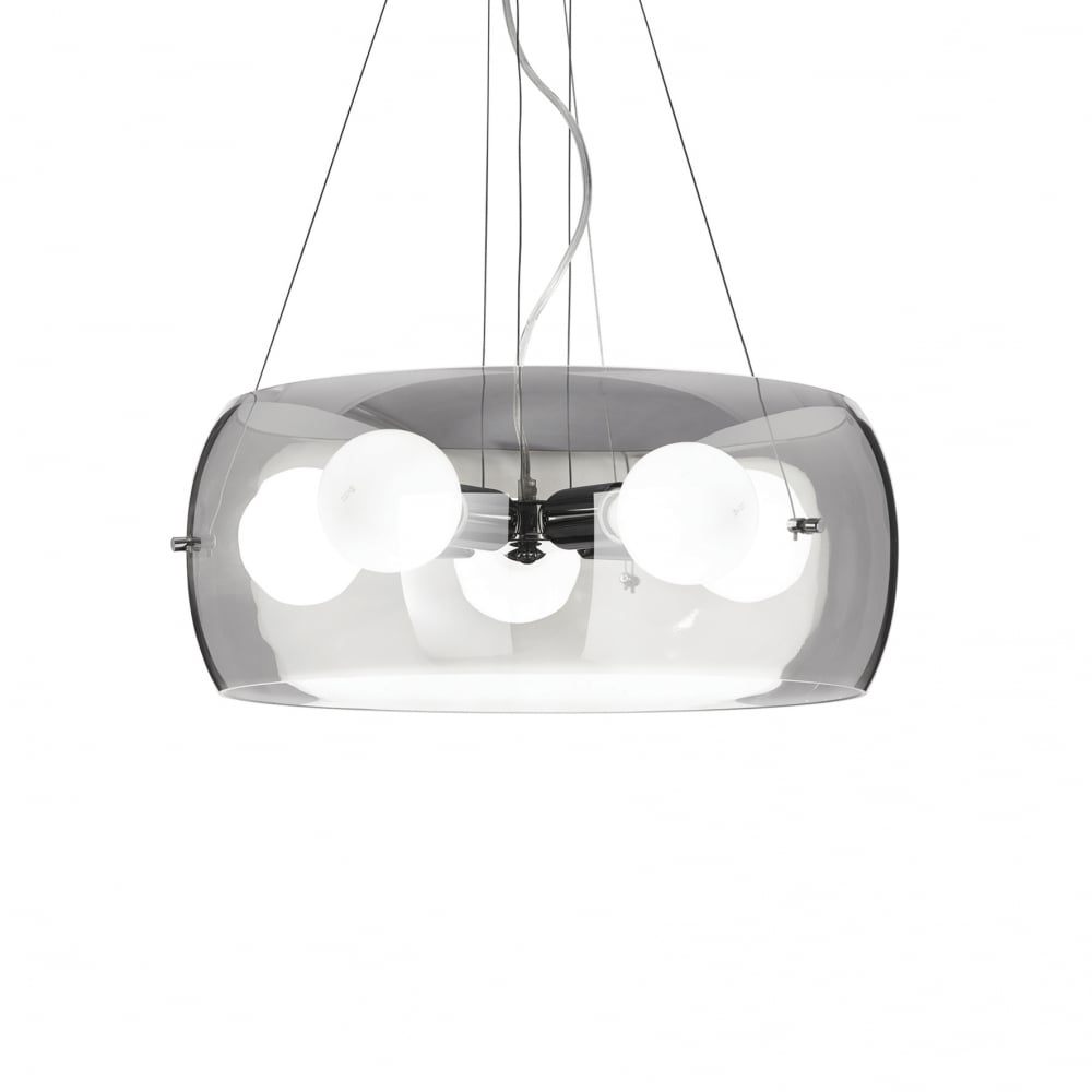 Audi 5-Globe Pendant Light with Smoked Glass Shade