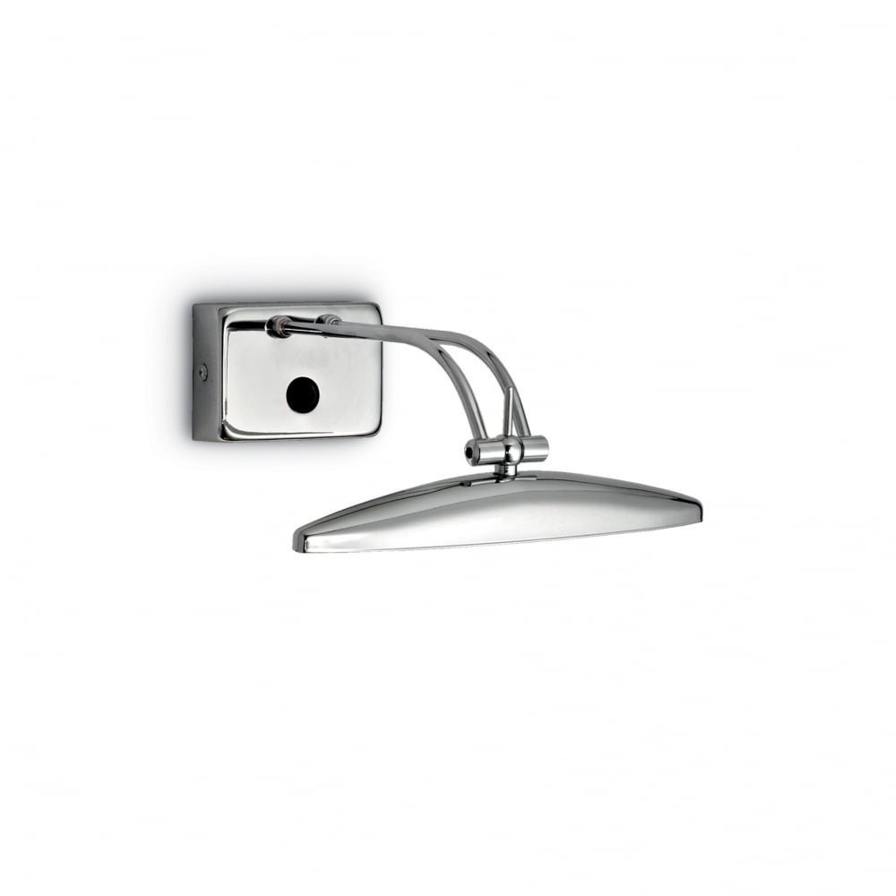 Sleek Chrome Contemporary Wall-Mounted Picture Light, 25cm