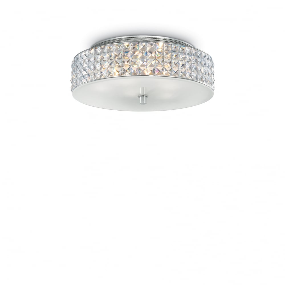 Modern Roma 6-Light Crystal Flush Mount Fixture