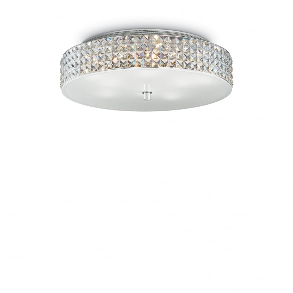 Roma 9-Light Modern Circular Crystal Flush Mount Ceiling Fixture