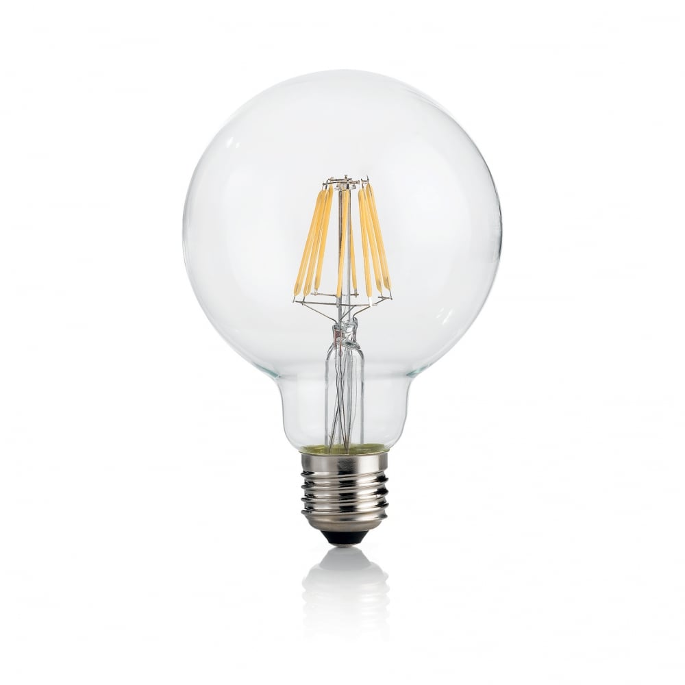 E27 8W Clear Globe Light Bulb D95 - 4000K Medium Base