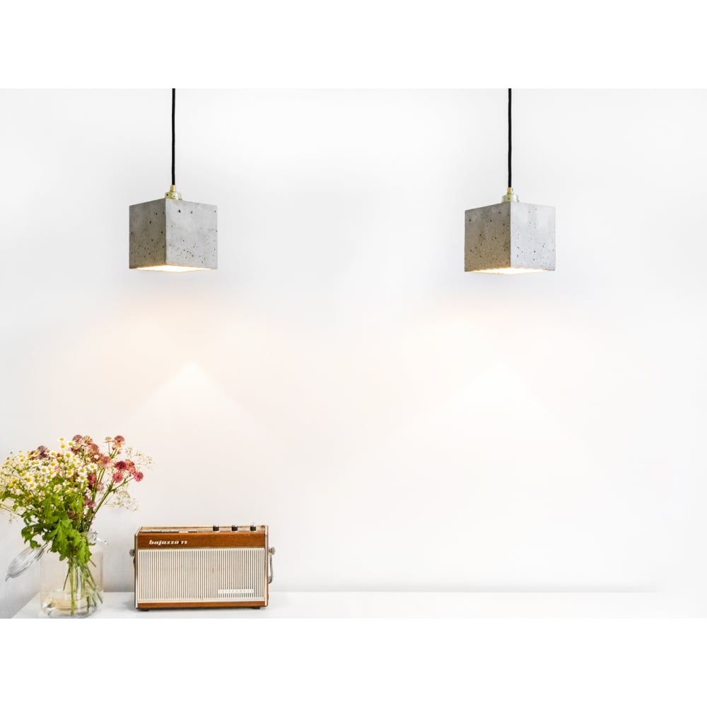 Contemporary Grey and Copper Geometric Pendant Light