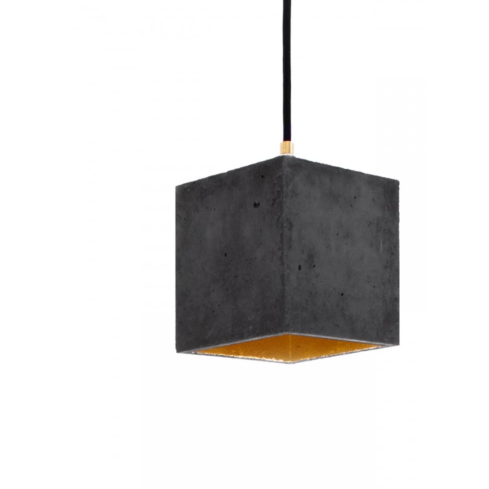 Contemporary Charcoal and Gold Geometric Ceiling Lamp