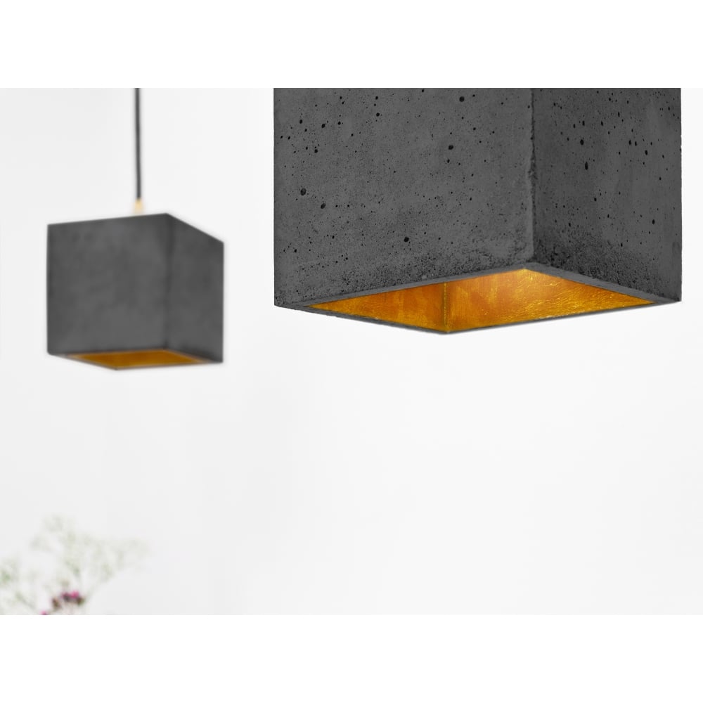 Contemporary Charcoal and Gold Geometric Ceiling Lamp
