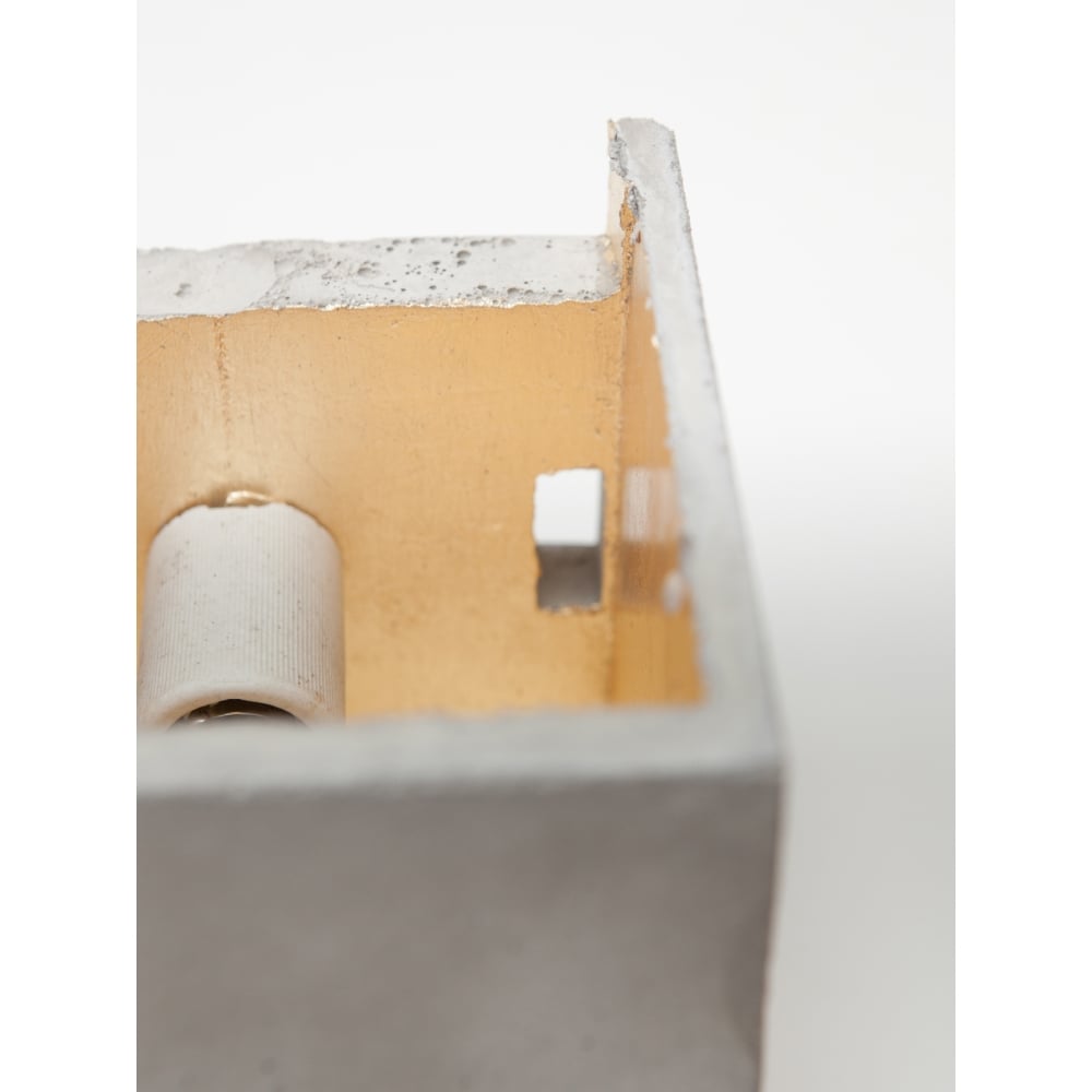 Modern Geometric Wall Lamp in Light Grey and Gold Accent