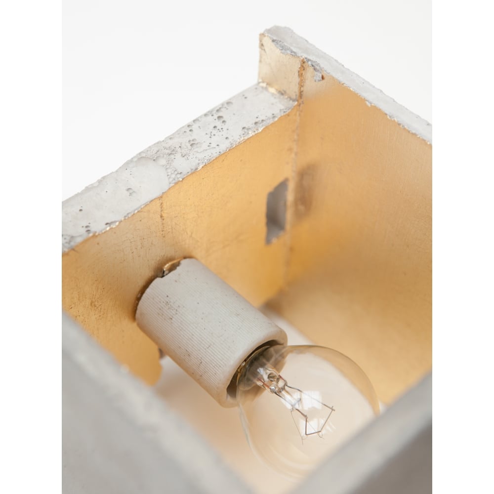 Modern Geometric Wall Lamp in Light Grey and Gold Accent