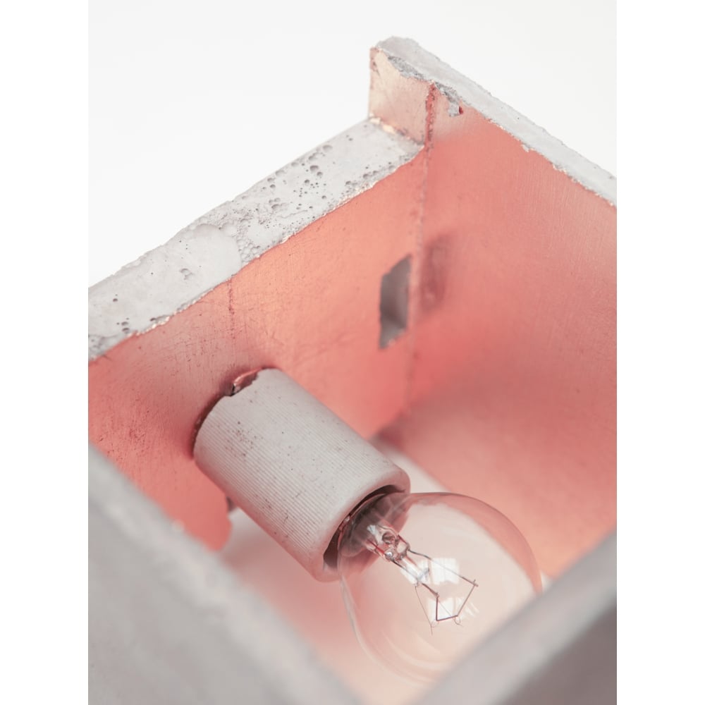 Modern Dual-Brightness Concrete and Copper Cube Wall Light