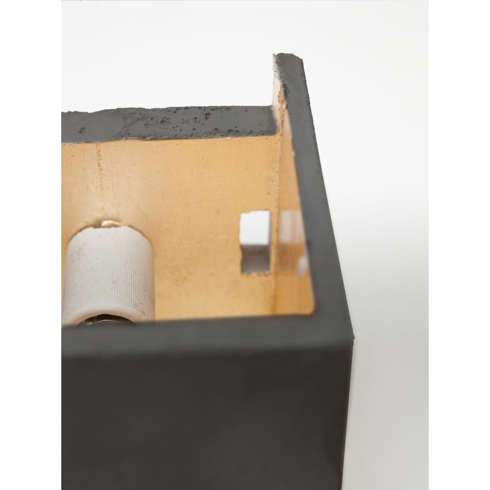 Modern Industrial Dark Grey and Gold Cube Wall Lamp