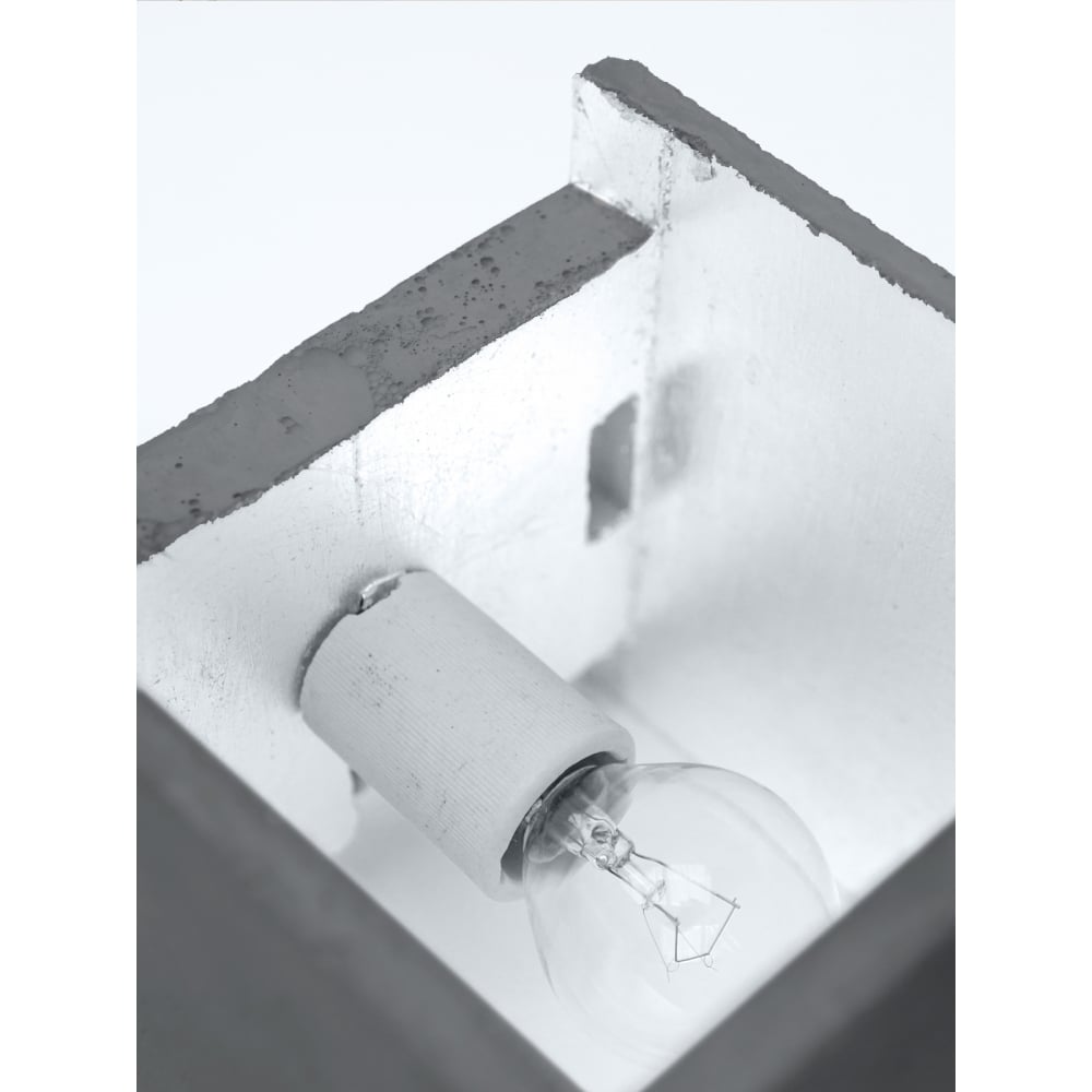 Modern Dark Grey and Silver Concrete Cube Wall Lamp with Up/Down Lighting
