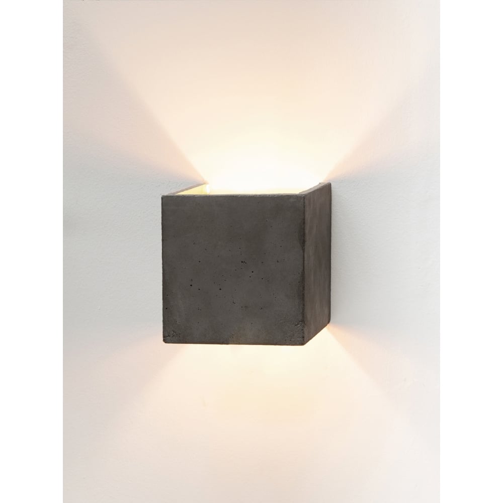 Dark Grey and Copper Modern Cube Wall Light - Handmade Concrete Design by GANTlights