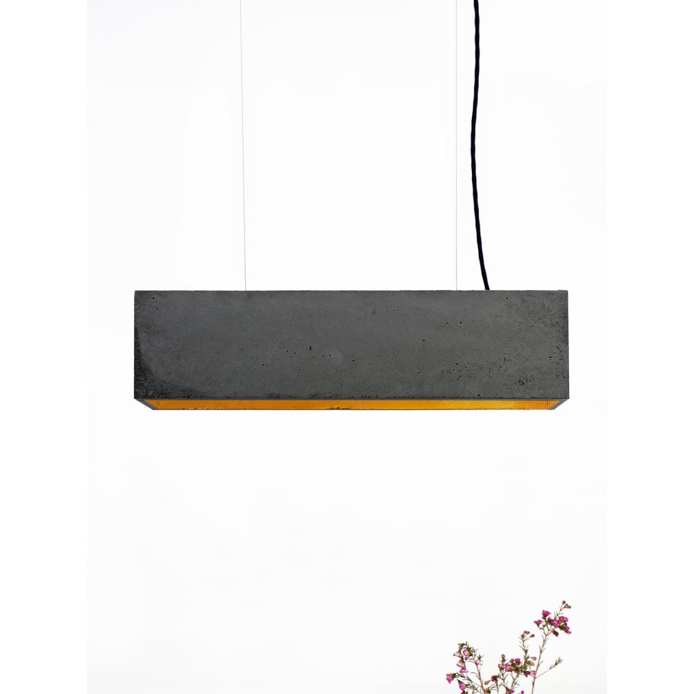 Industrial Chic Concrete & Gold Geometric Pendant Light