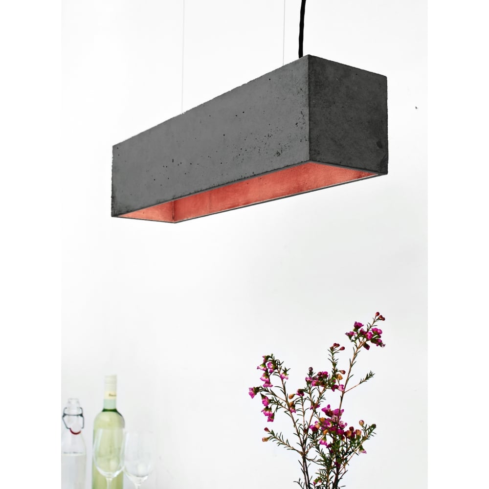 Elegant Concrete and Copper Ceiling Pendant for Modern Spaces