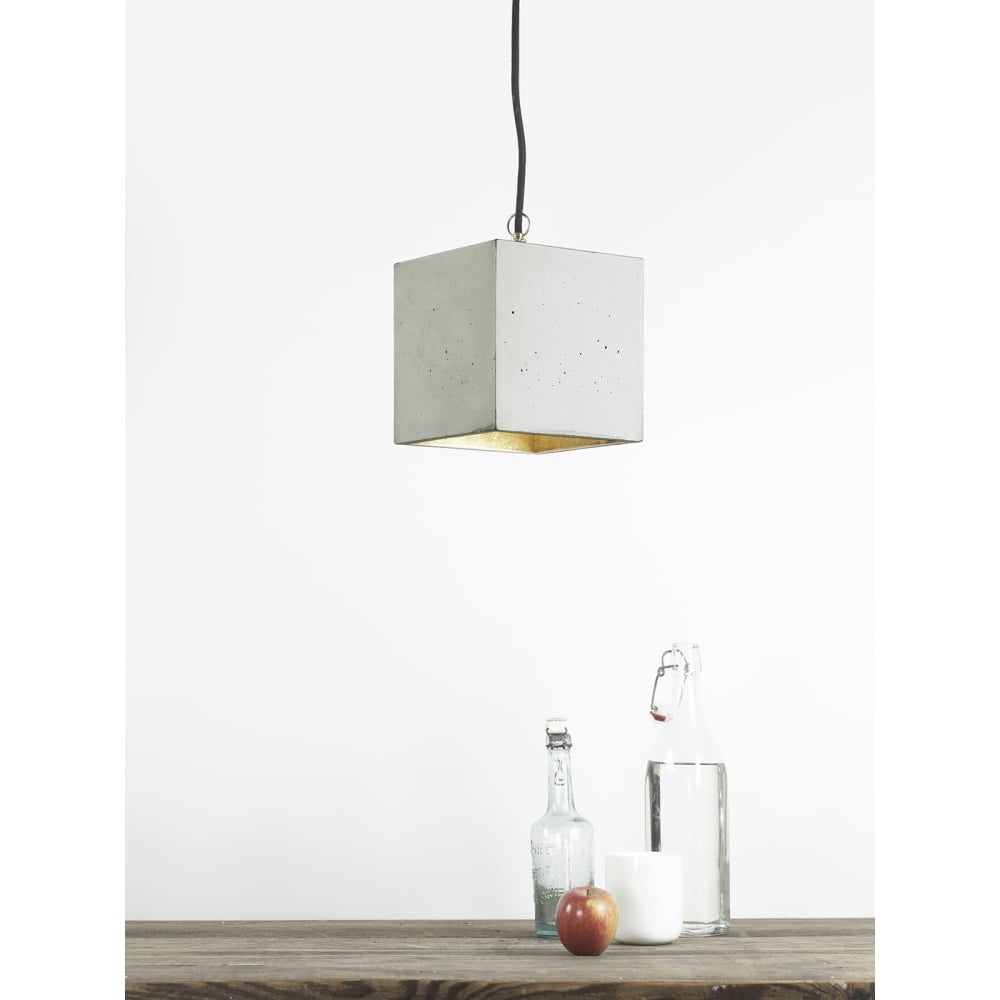 Contemporary Gray and Gold Geometric Pendant Light