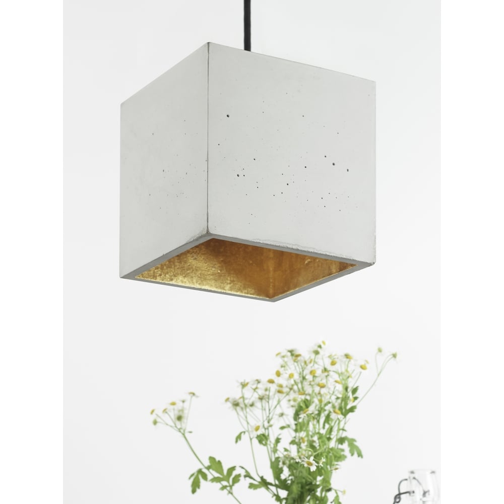 Contemporary Gray and Gold Geometric Pendant Light
