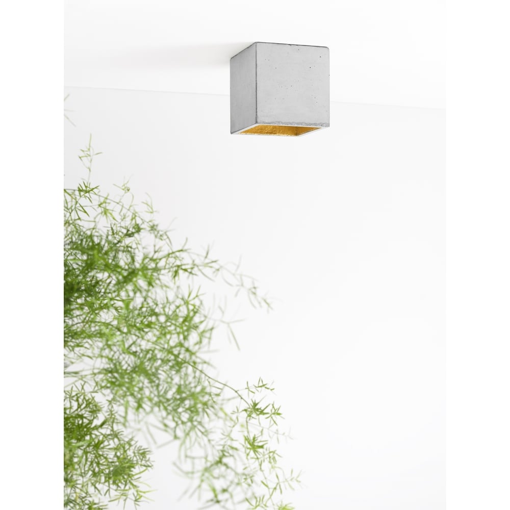 Modern Concrete and Gold Ceiling Spotlight