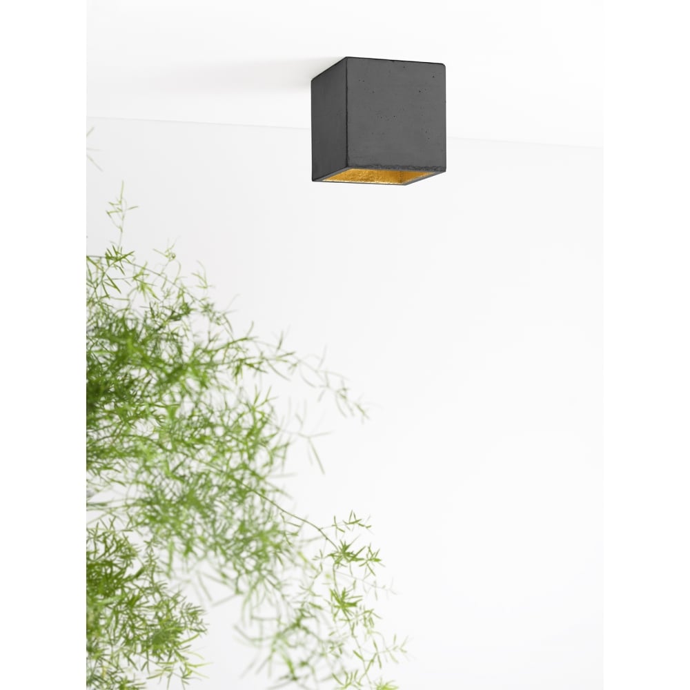 Elegant Dark Grey and Gold Concrete Ceiling Spotlight by GANTlights