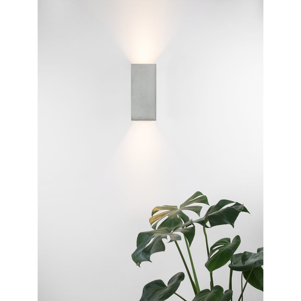 Sleek Concrete & Gold Rectangular Dual Light Fixture