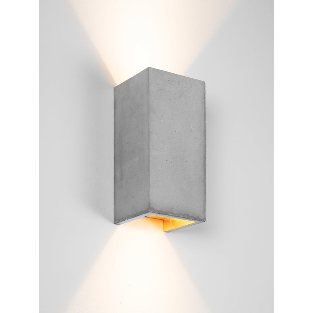 Sleek Concrete & Gold Rectangular Dual Light Fixture
