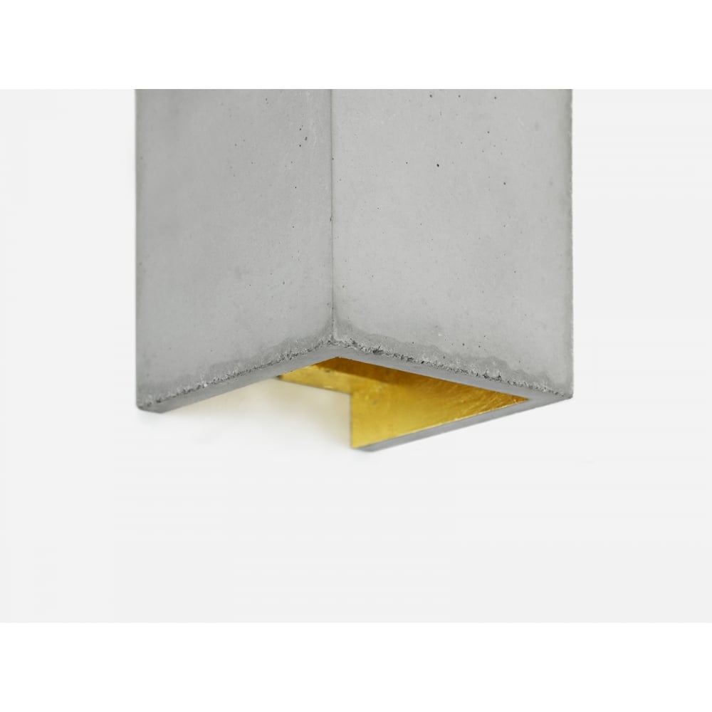 Sleek Concrete & Gold Rectangular Dual Light Fixture