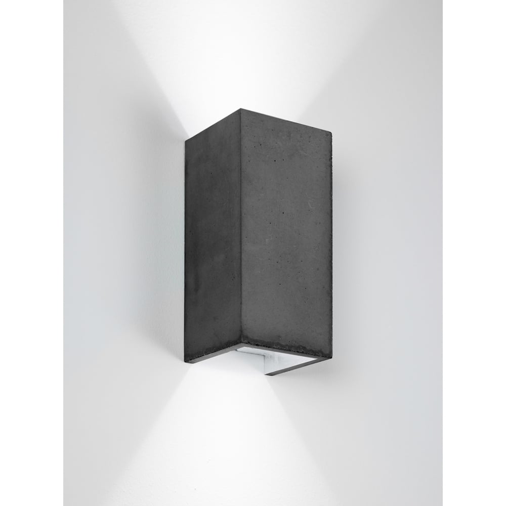 Contemporary Dark Grey & Silver Rectangular Wall Light with Upward and Downward Illumination
