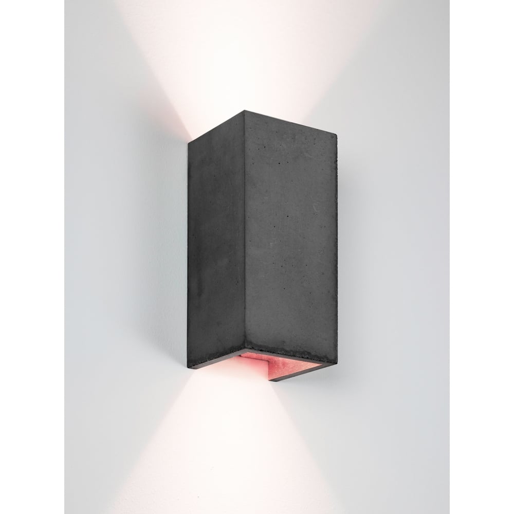 Contemporary Dark Grey & Copper Dual Beam Wall Sconce by GANTlights