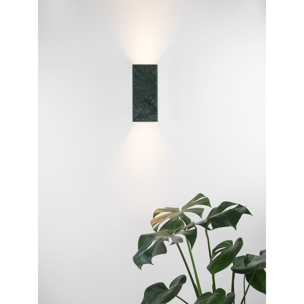 Contemporary Green Varde and Marble Rectangular Wall Sconce