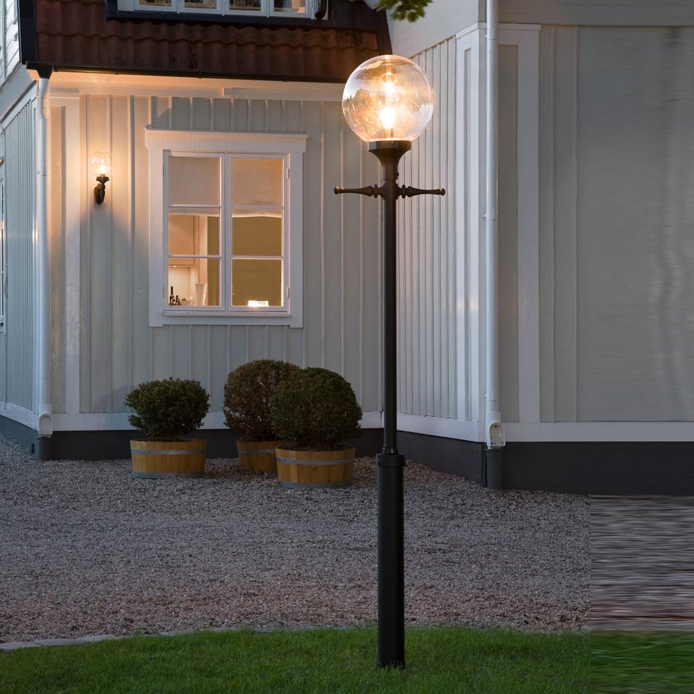 Orion Ornamental Driveway Lantern with Clear Globe Shade