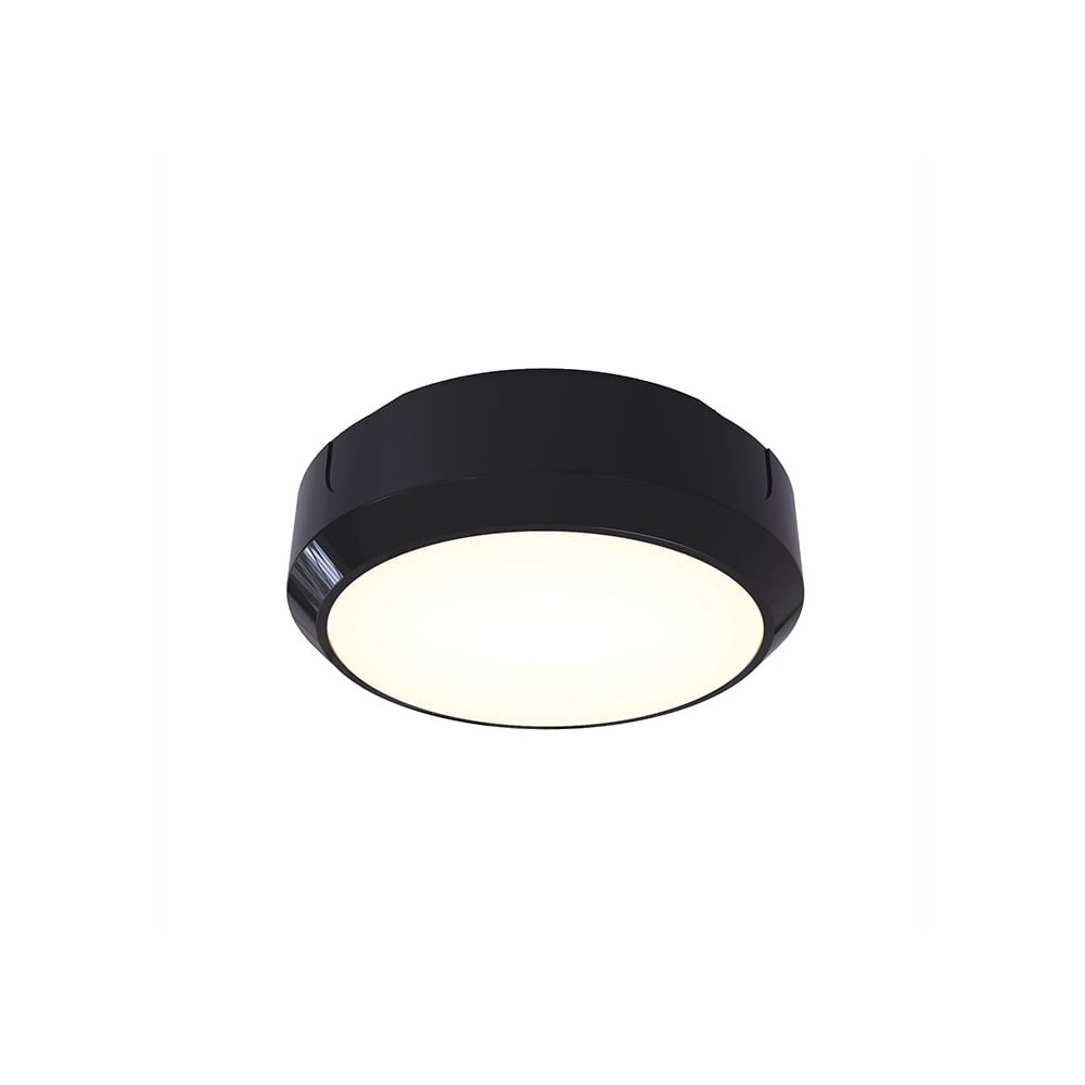 Delta LED Black Circular Bulkhead with Visiluxe Diffuser - 14W, 1200lm, IP65, 5-Year Warranty