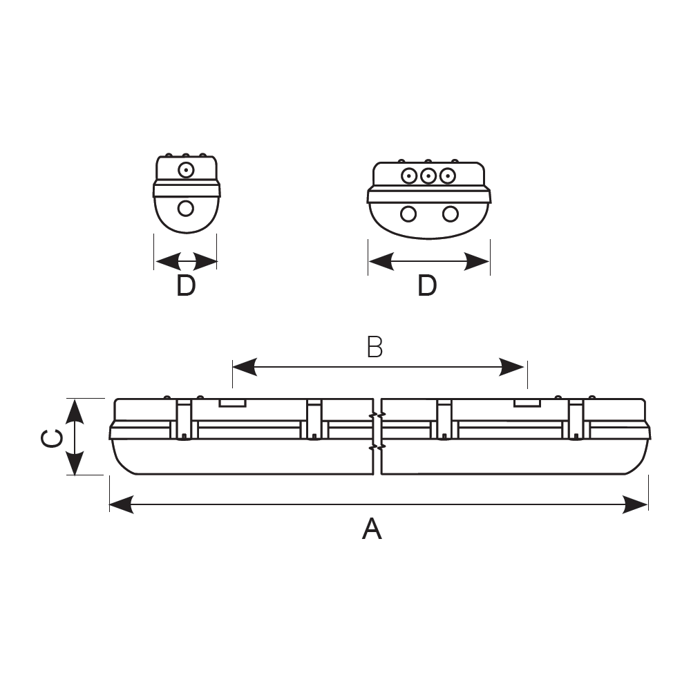 Tornado 1266mm LED Non-Corrosive 40W Light Fixture
