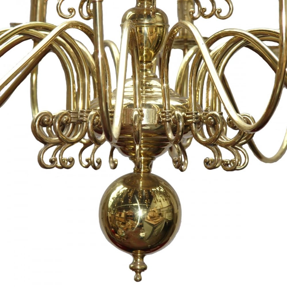 Opulent 32-Arm Antique Brass Flemish Chandelier with Elegant Tiered Design