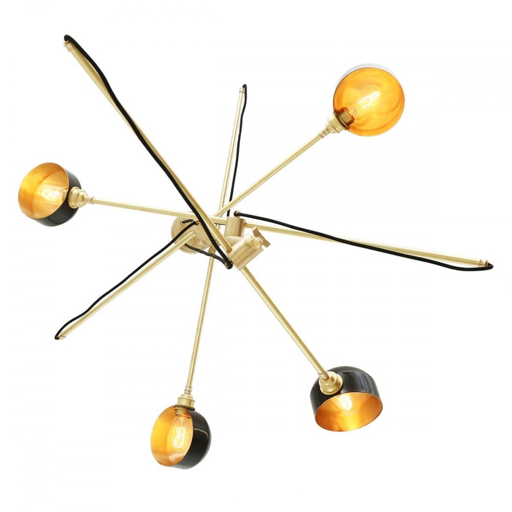 Kingston Contemporary Black and Gold Adjustable Pendant Light