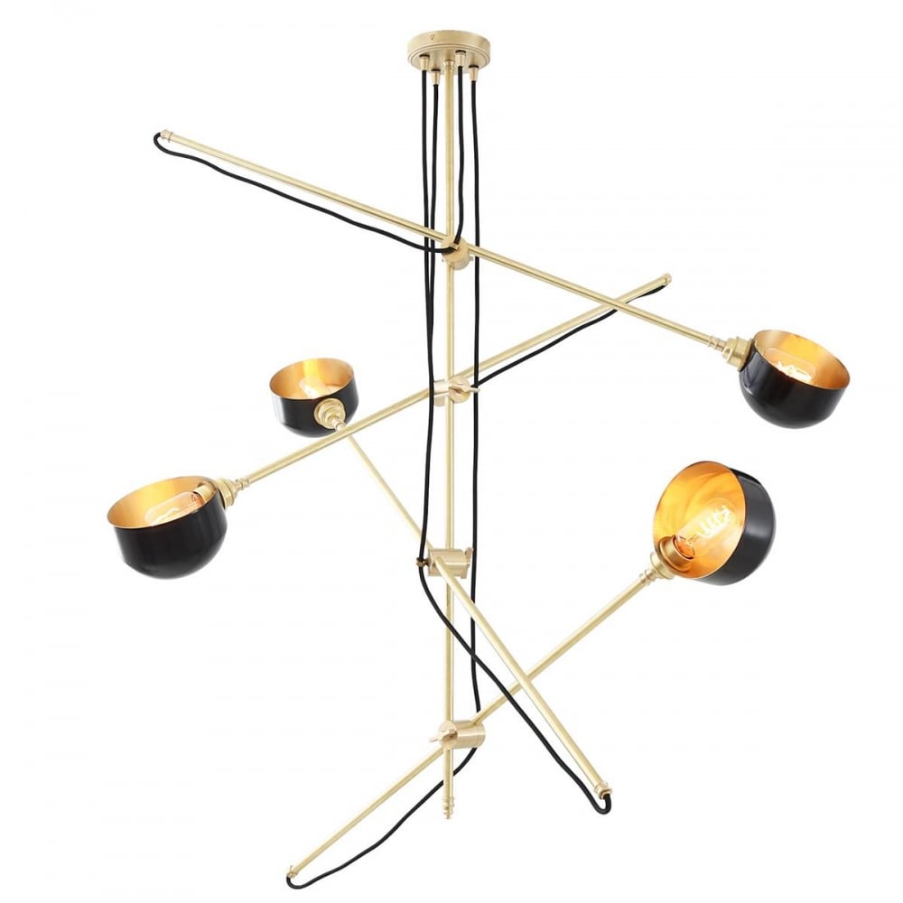 Kingston Contemporary Black and Gold Adjustable Pendant Light