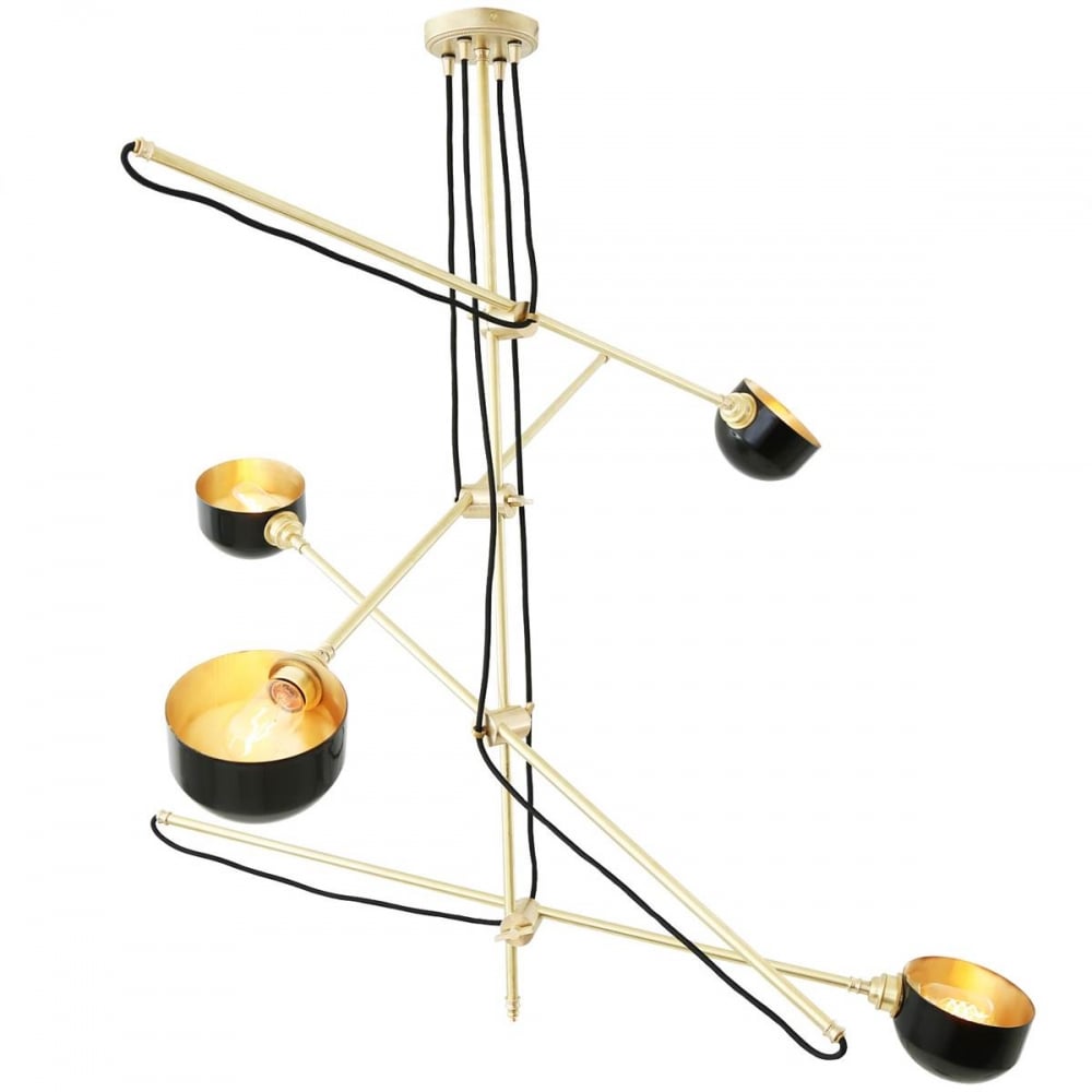 Kingston Contemporary Black and Gold Adjustable Pendant Light