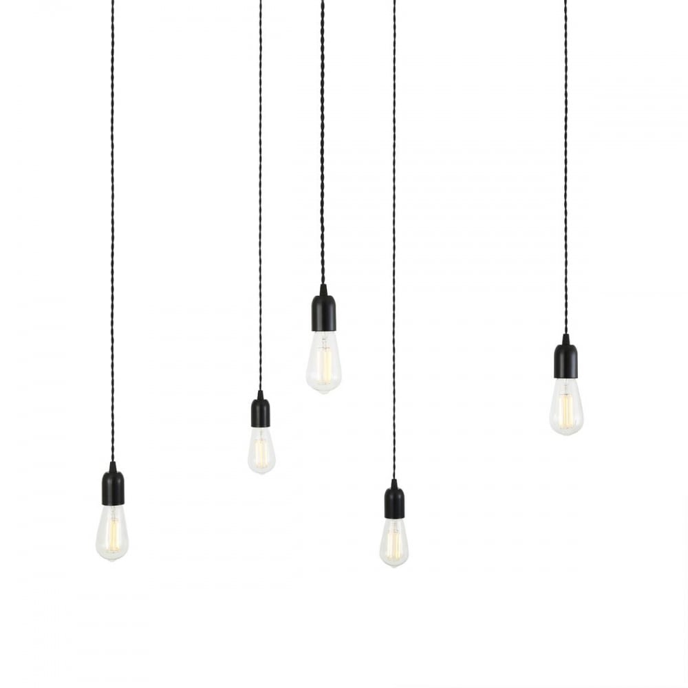 Elegant Matte Black Aneho Cluster Pendant Light