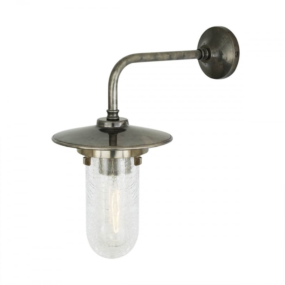 Florin Industrial Brass and Glass Wall Light