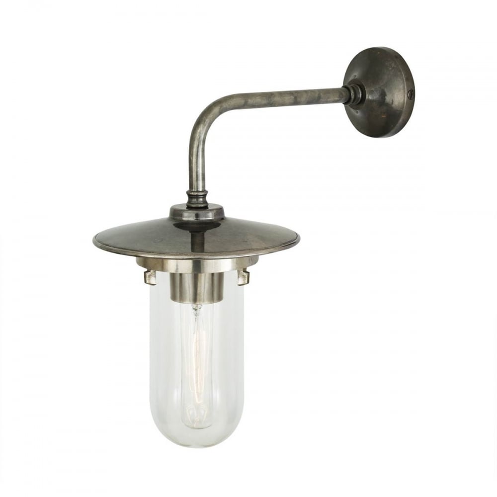 Florin Industrial Brass and Glass Wall Light