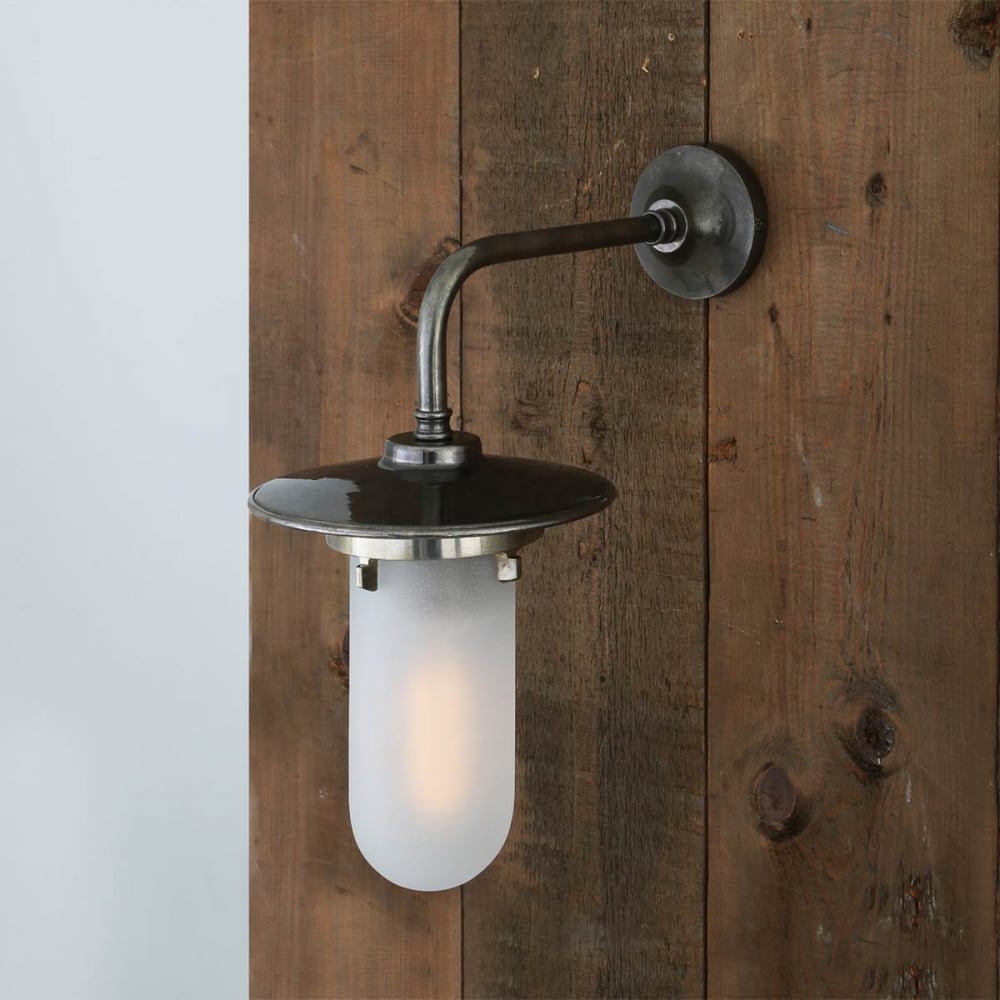 Florin Industrial Brass and Glass Wall Light
