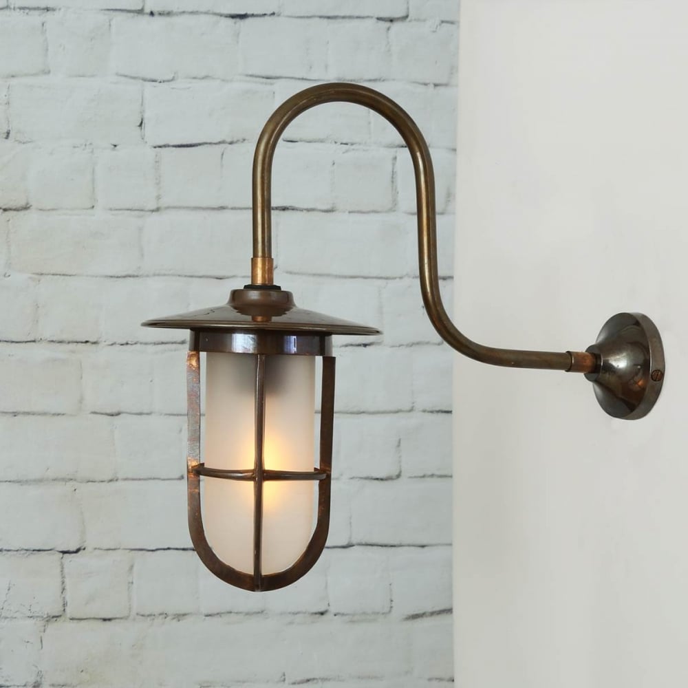 Elegant Brass & Glass Industrial Wall Fixture