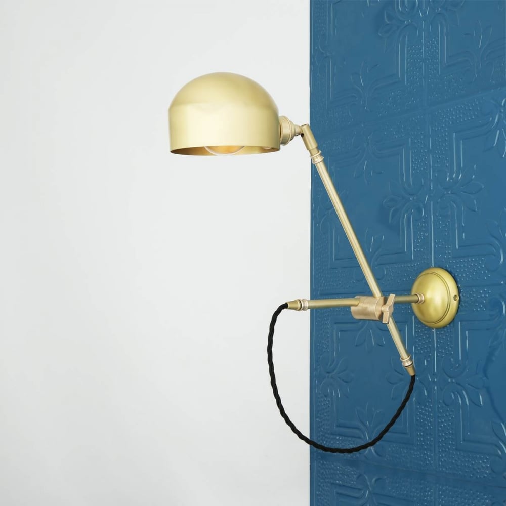 Bogota Artistic Swing Arm Wall Light in Satin Brass