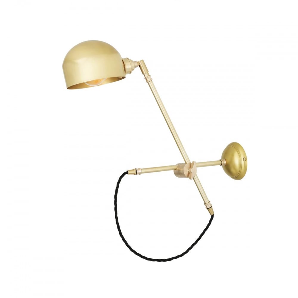 Bogota Artistic Swing Arm Wall Light in Satin Brass