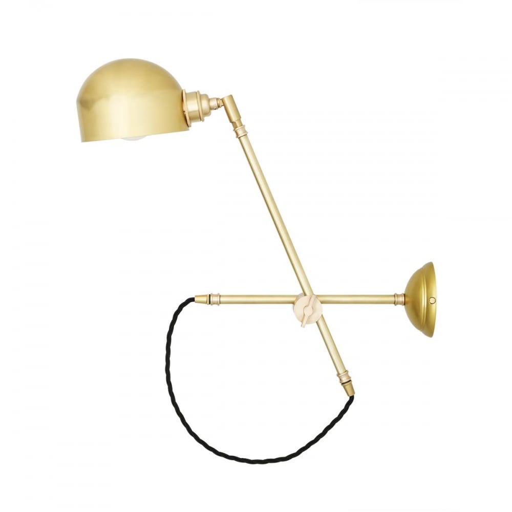 Bogota Artistic Swing Arm Wall Light in Satin Brass