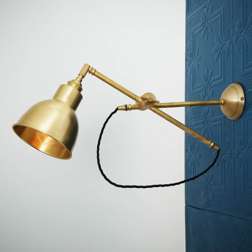 Santiago Adjustable Wall Light in Satin Brass