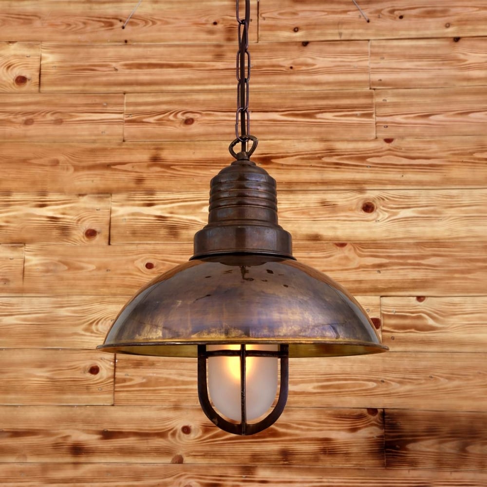 Vintage Brass and Glass Pendant Light - Tirana Collection