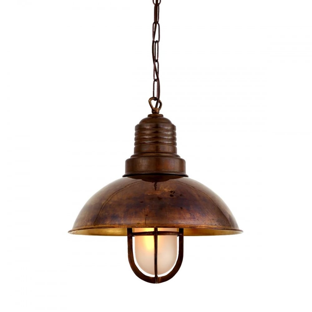 Vintage Brass and Glass Pendant Light - Tirana Collection